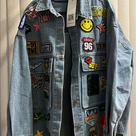 BNNU Nikki Lund Thora patch embroidered Denim jacket - Picture 8 of 14